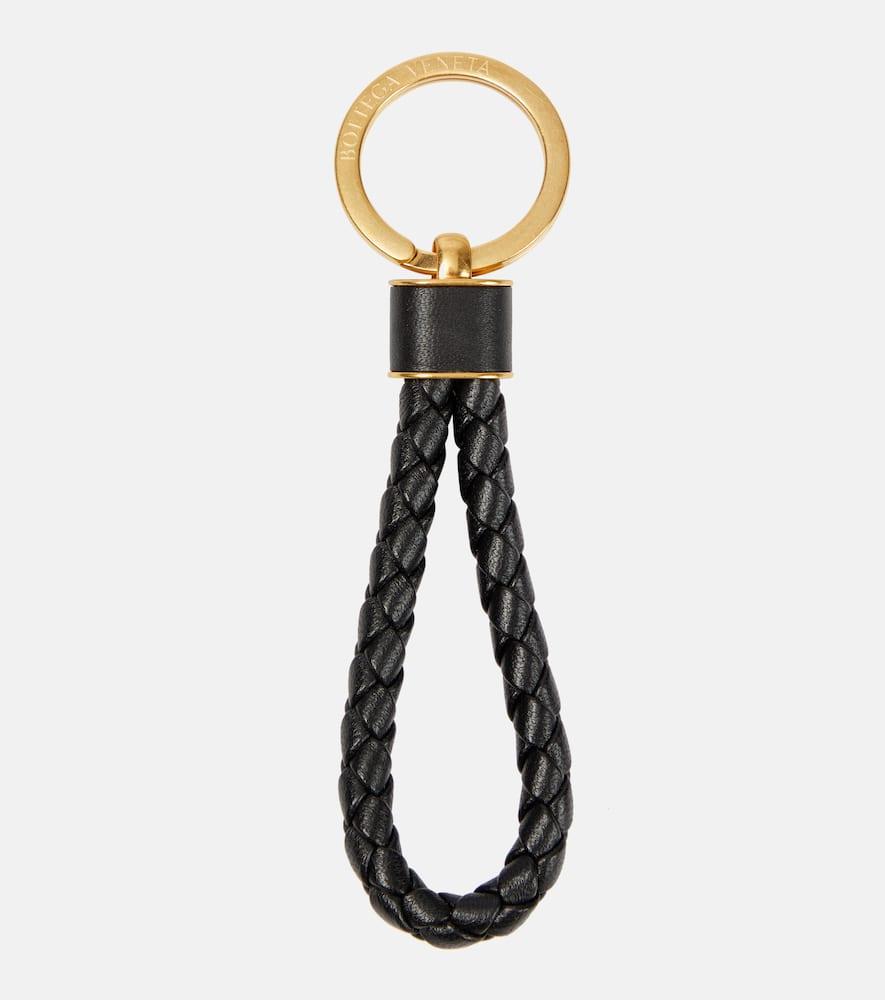 bottega veneta intreccio leather keyring