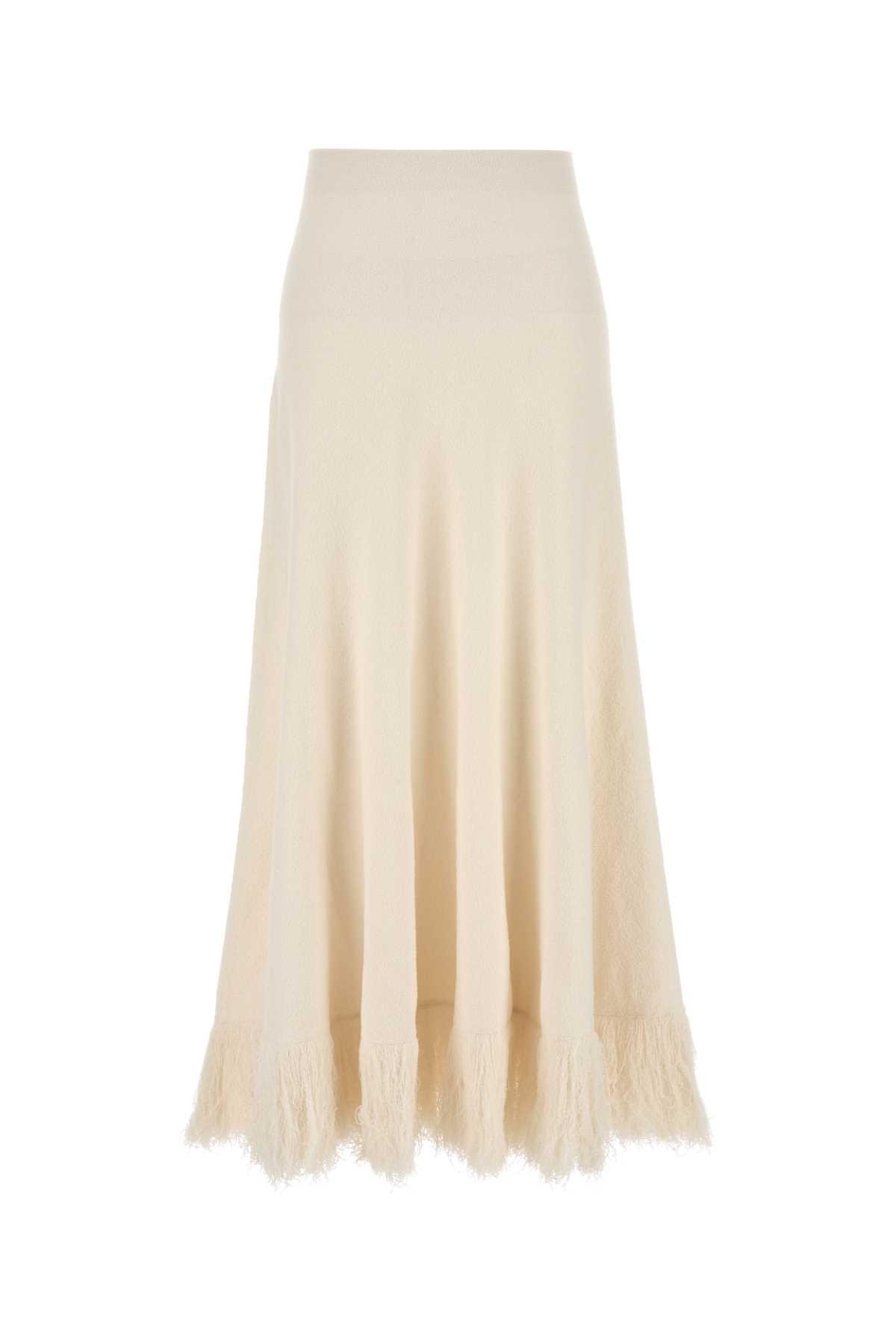 bottega veneta ivory bouclã skirt