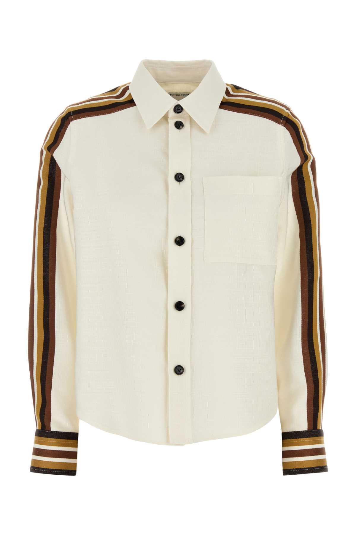 bottega veneta ivory viscose blend shirt