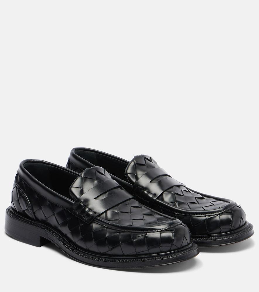 bottega veneta james intrecciato leather loafers