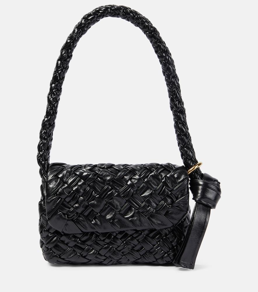 bottega veneta kalimero città intreccio leather shoulder bag