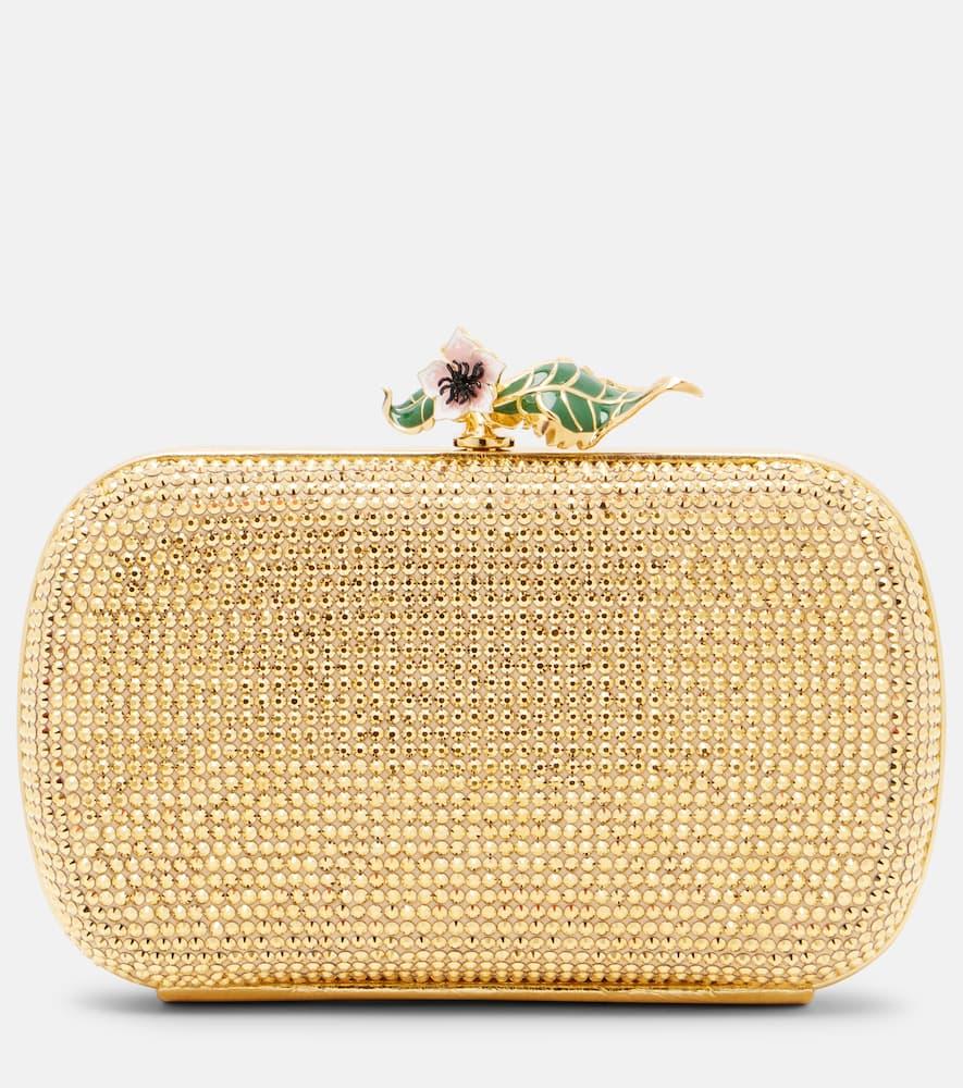 bottega veneta knot embellished leather clutch