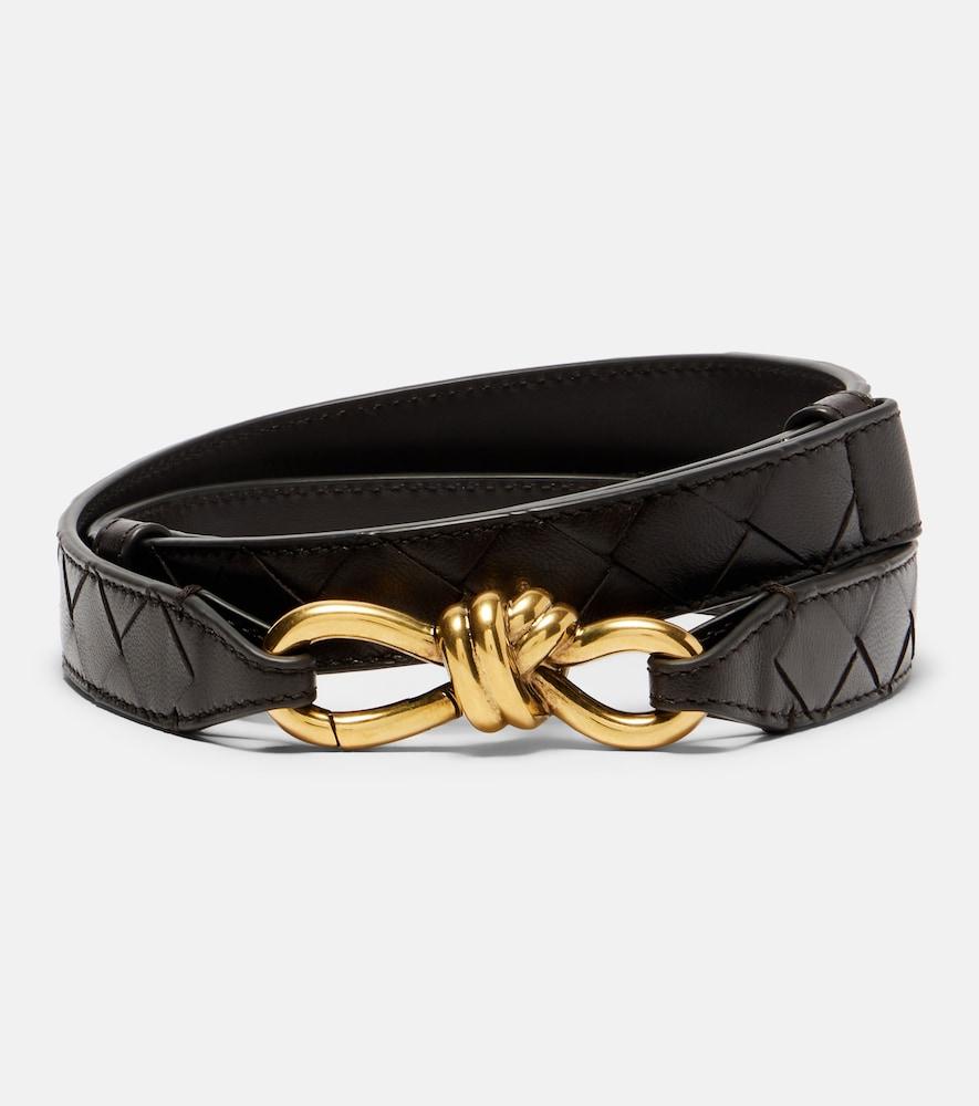 bottega veneta knot intrecciato leather belt