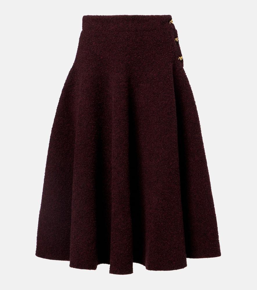 bottega veneta knot knitted midi skirt
