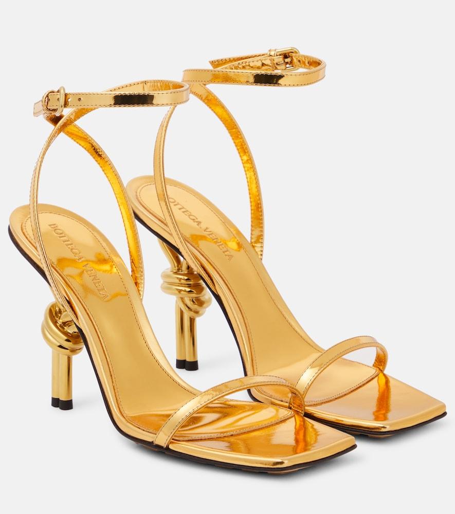 bottega veneta knot mirrored leather sandals