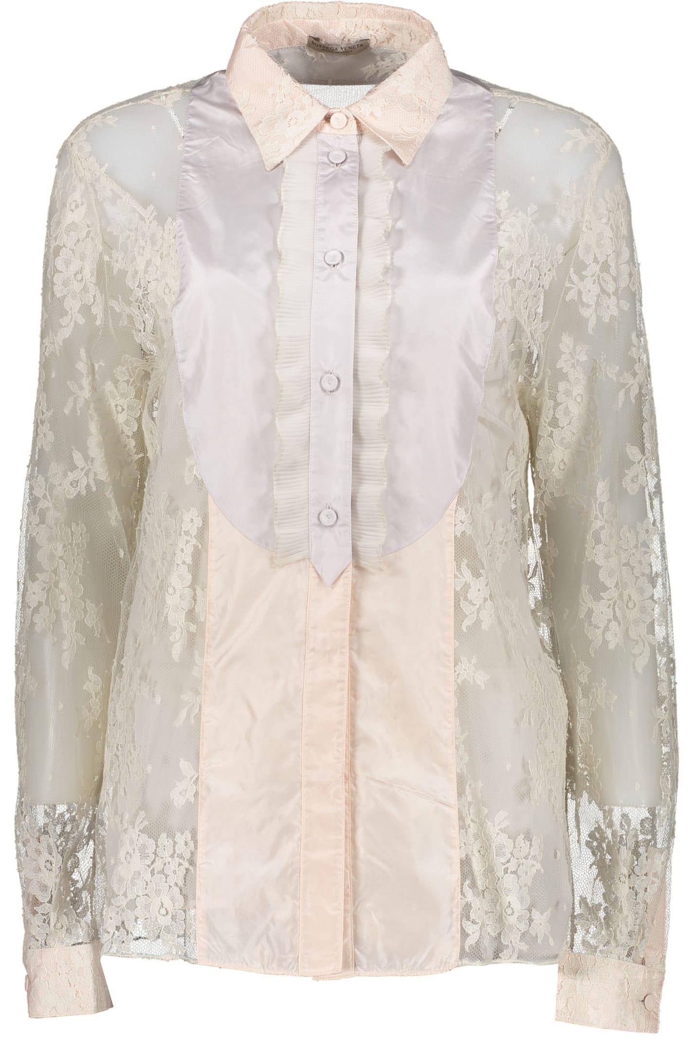 bottega veneta lace shirt