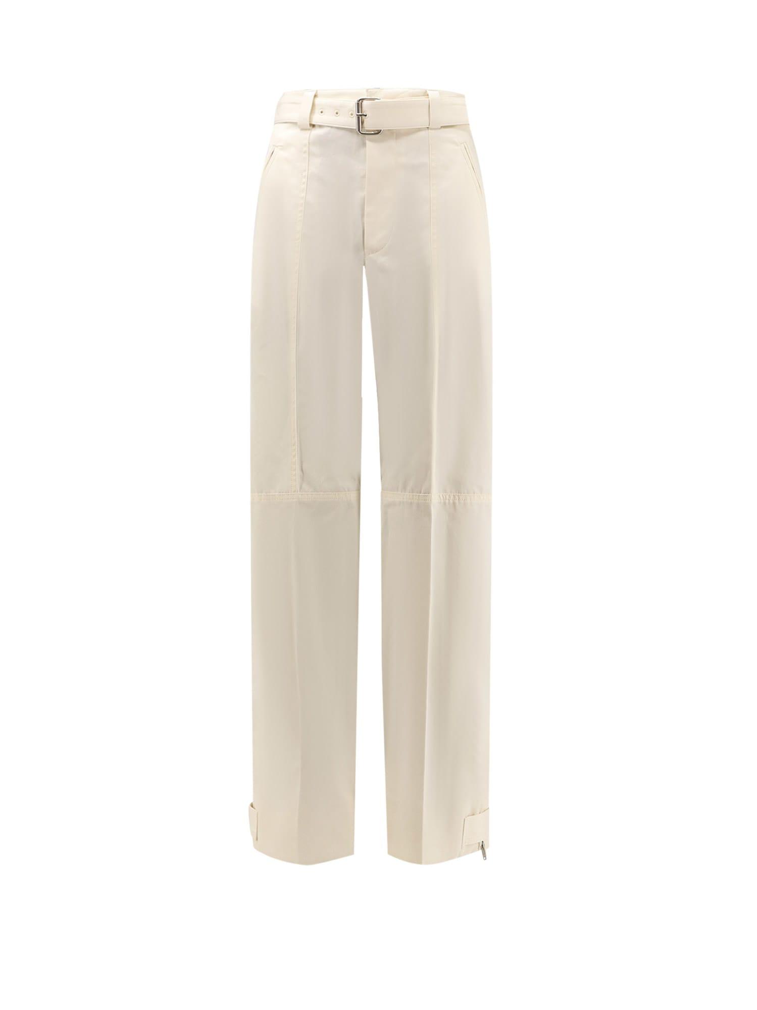 bottega veneta light cotton trousers with belt