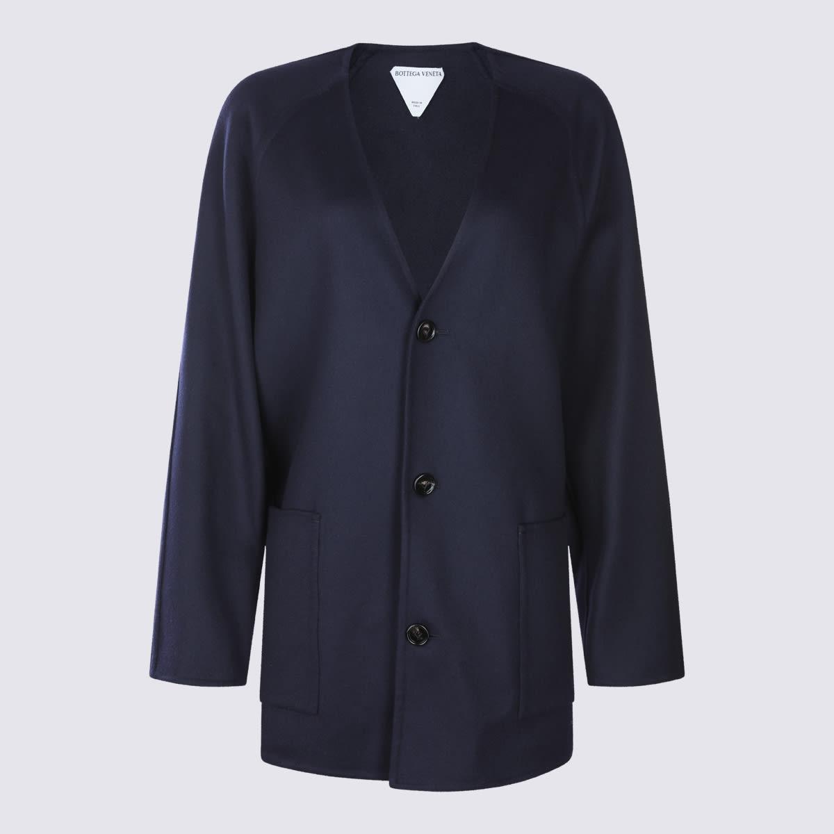 bottega veneta navy wool coat