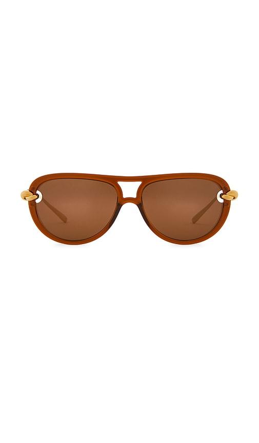 bottega veneta new knot sunglasses in brown.