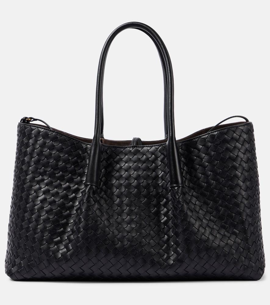 bottega veneta new tote intrecciato large leather tote bag