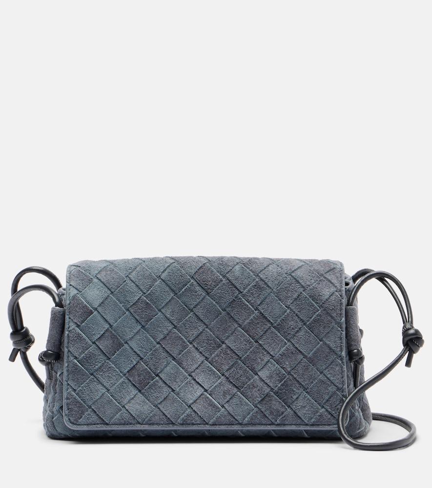 bottega veneta notturno intrecciato suede crossbody bag