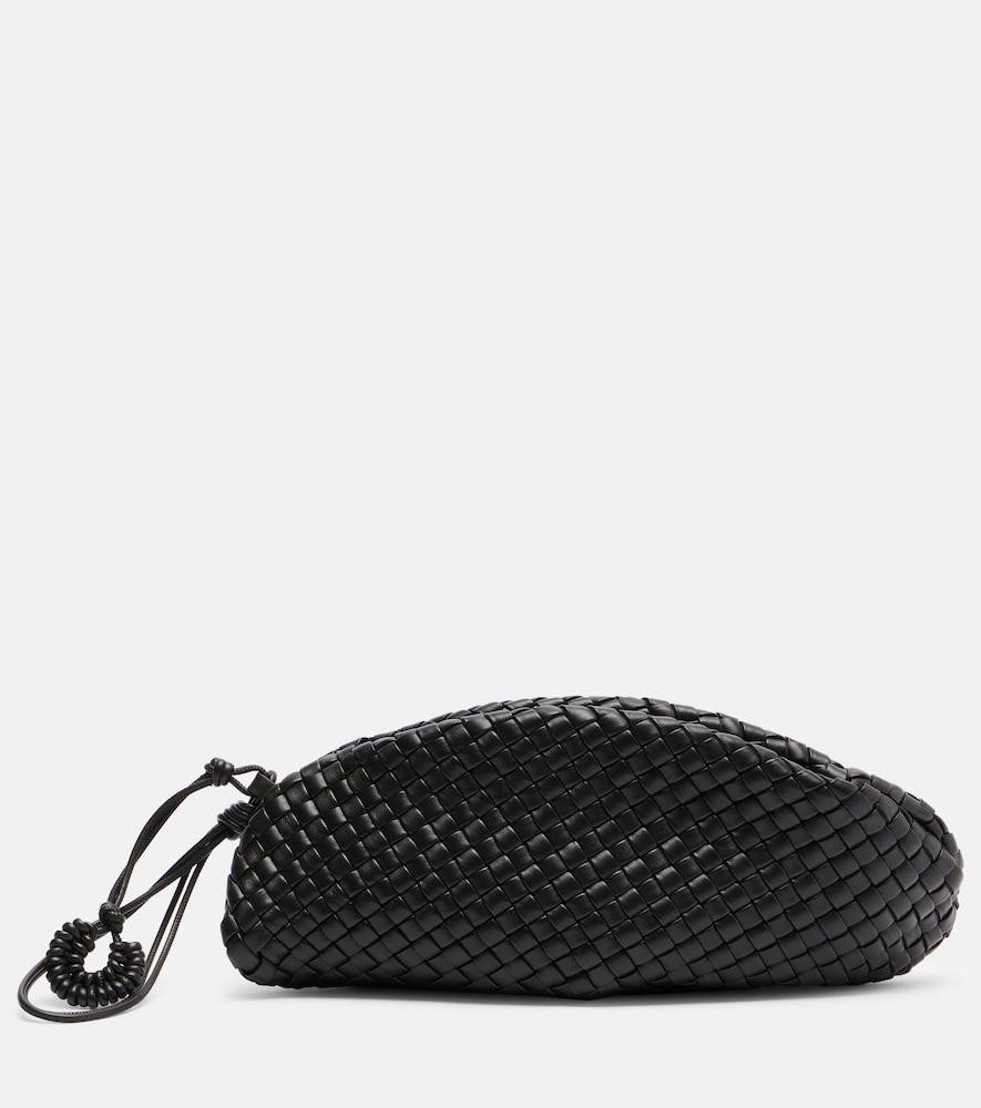 bottega veneta onda small intreccio leather clutch