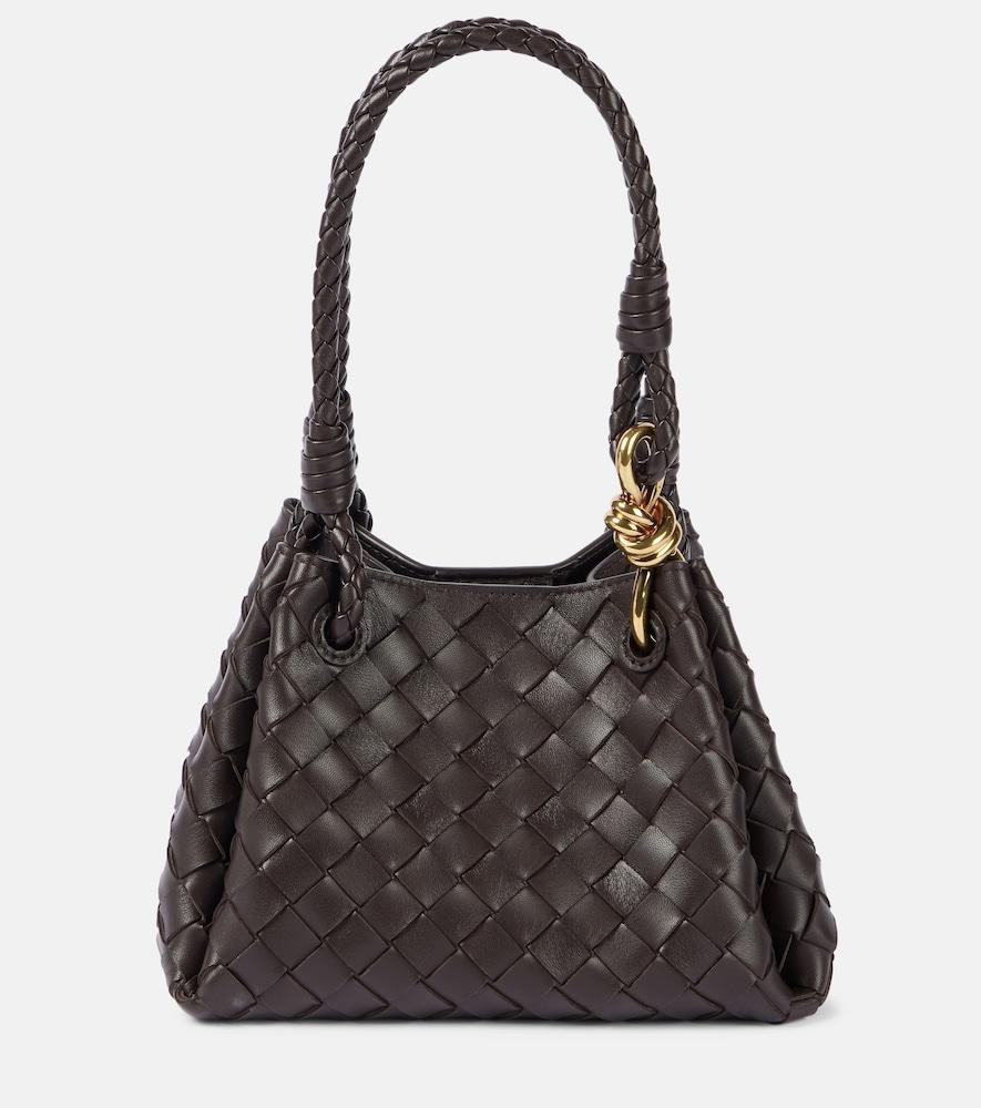 bottega veneta parachute small intrecciato leather shoulder bag