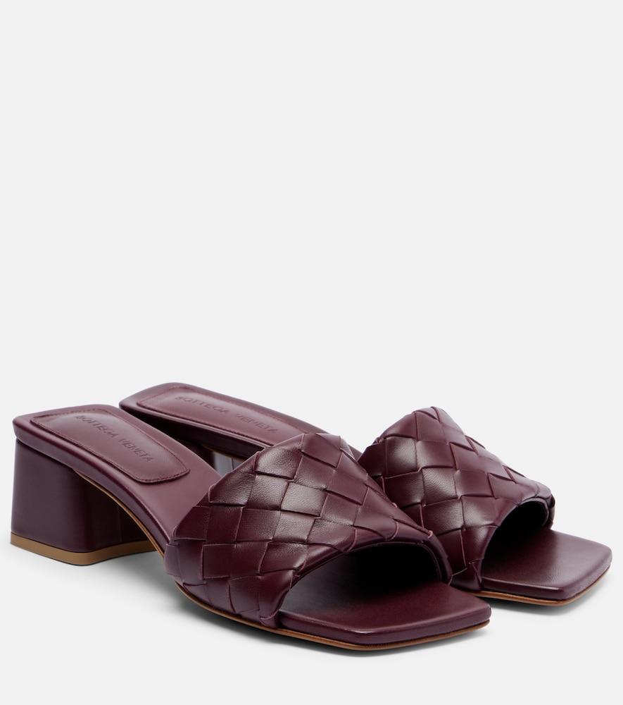 bottega veneta parco 45 intrecciato leather mules