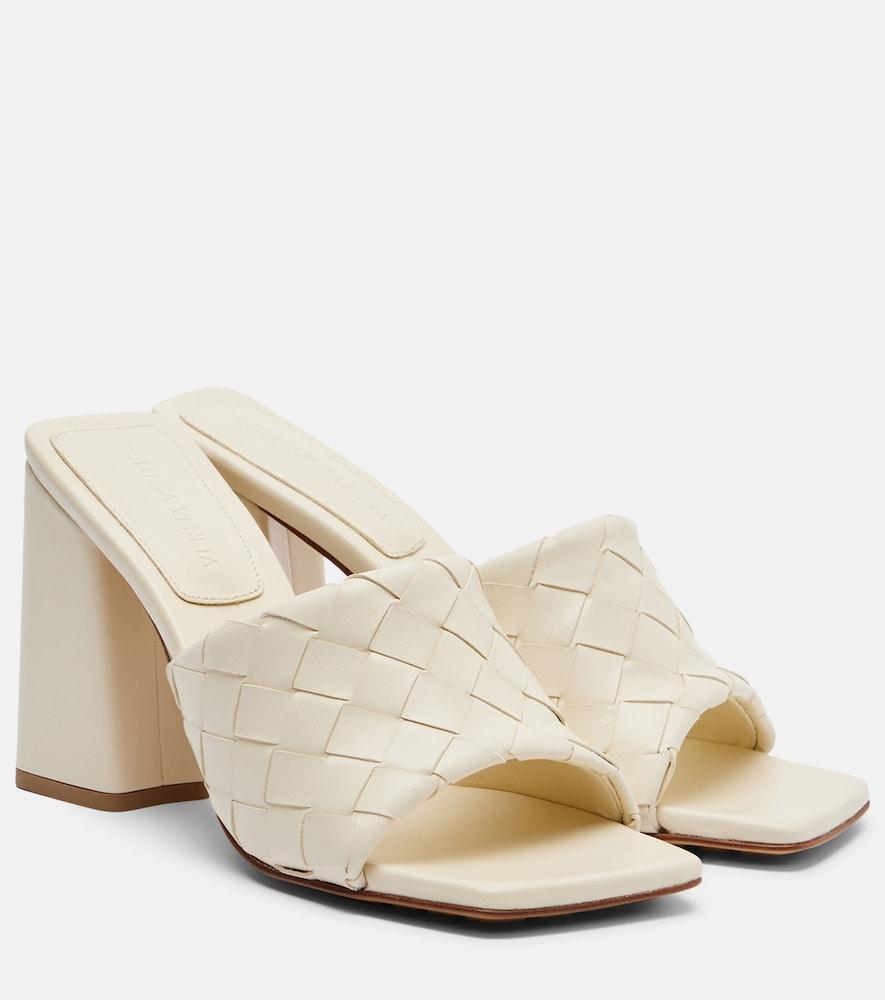 bottega veneta parco 90 intrecciato leather mules
