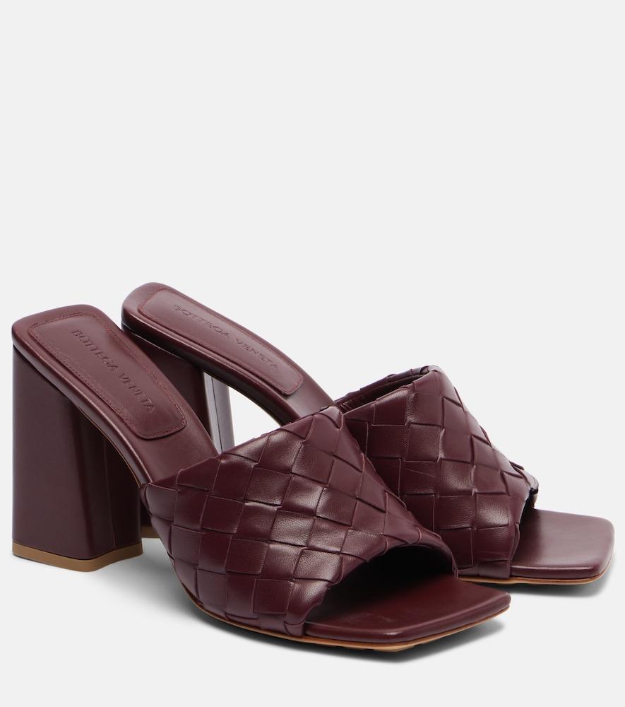 bottega veneta parco intrecciato leather mules
