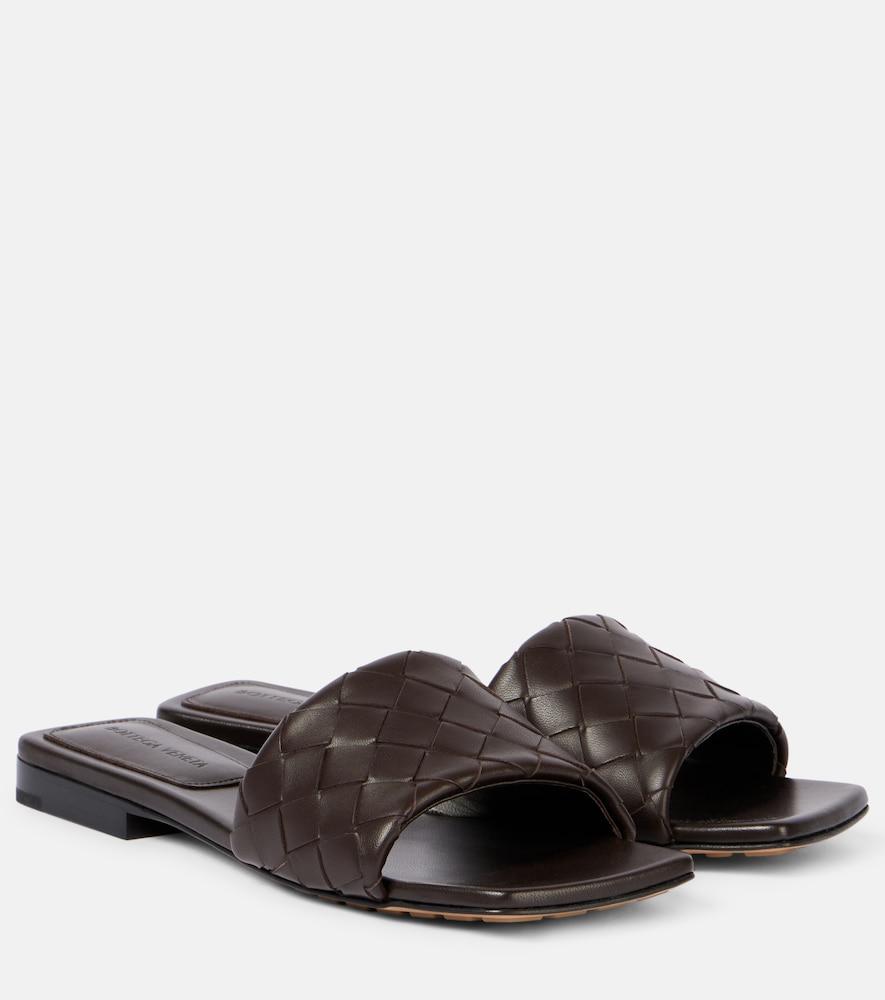 bottega veneta parco intrecciato leather mules