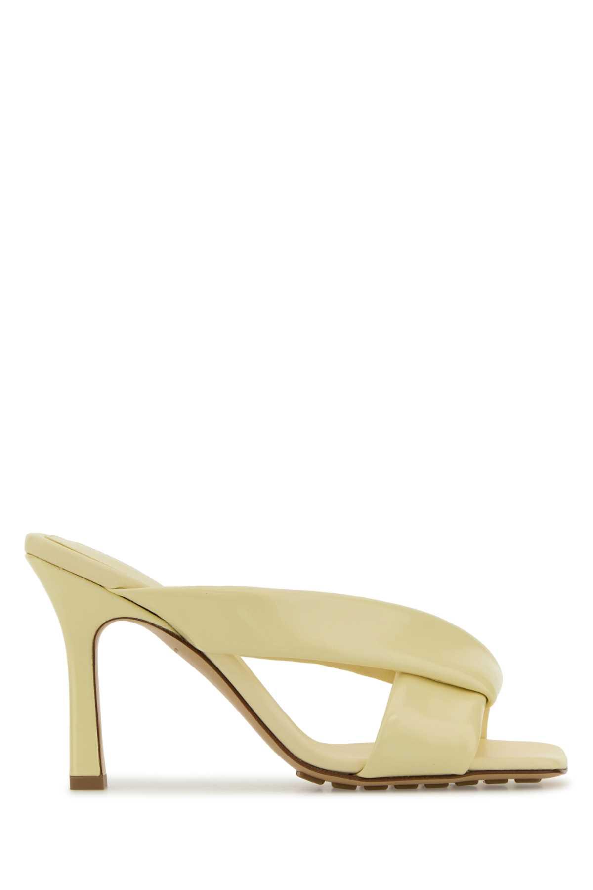bottega veneta pastel yellow leather riva mules