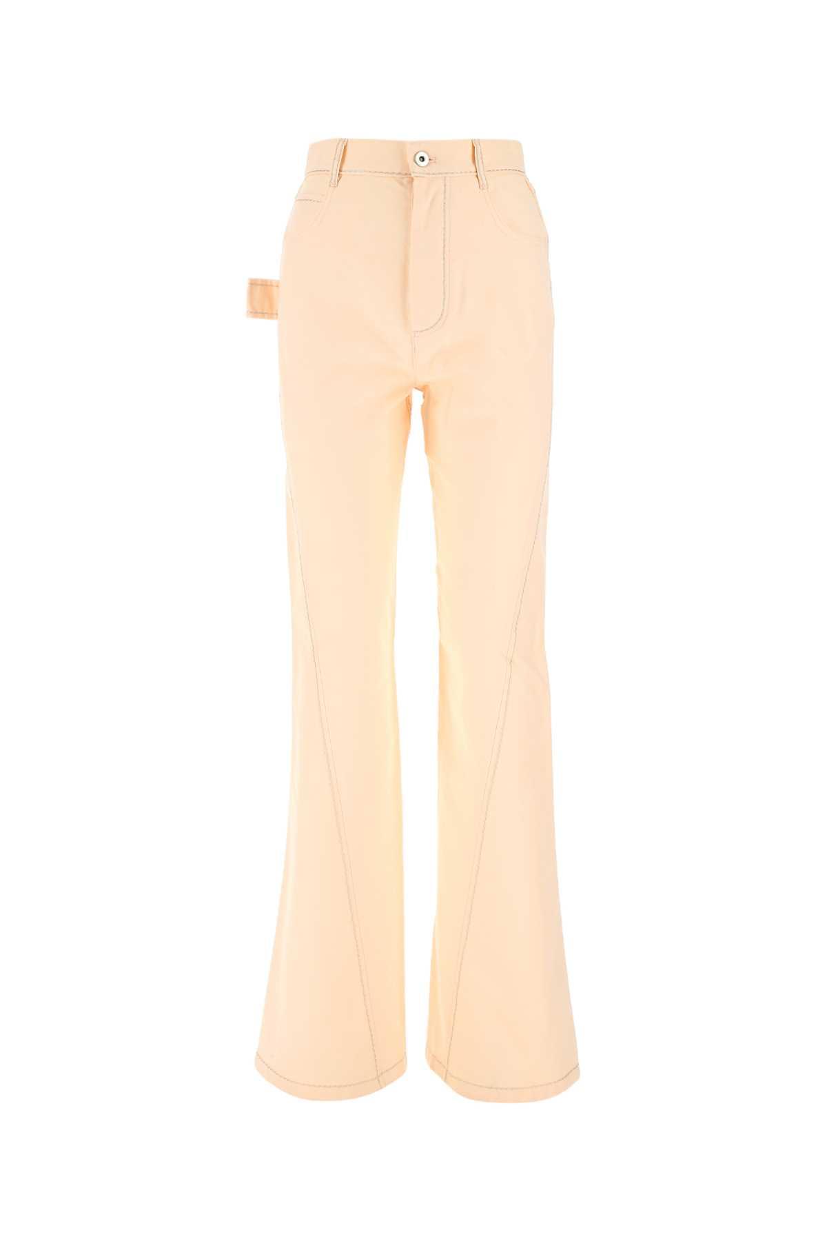 bottega veneta peach cotton wide leg pant