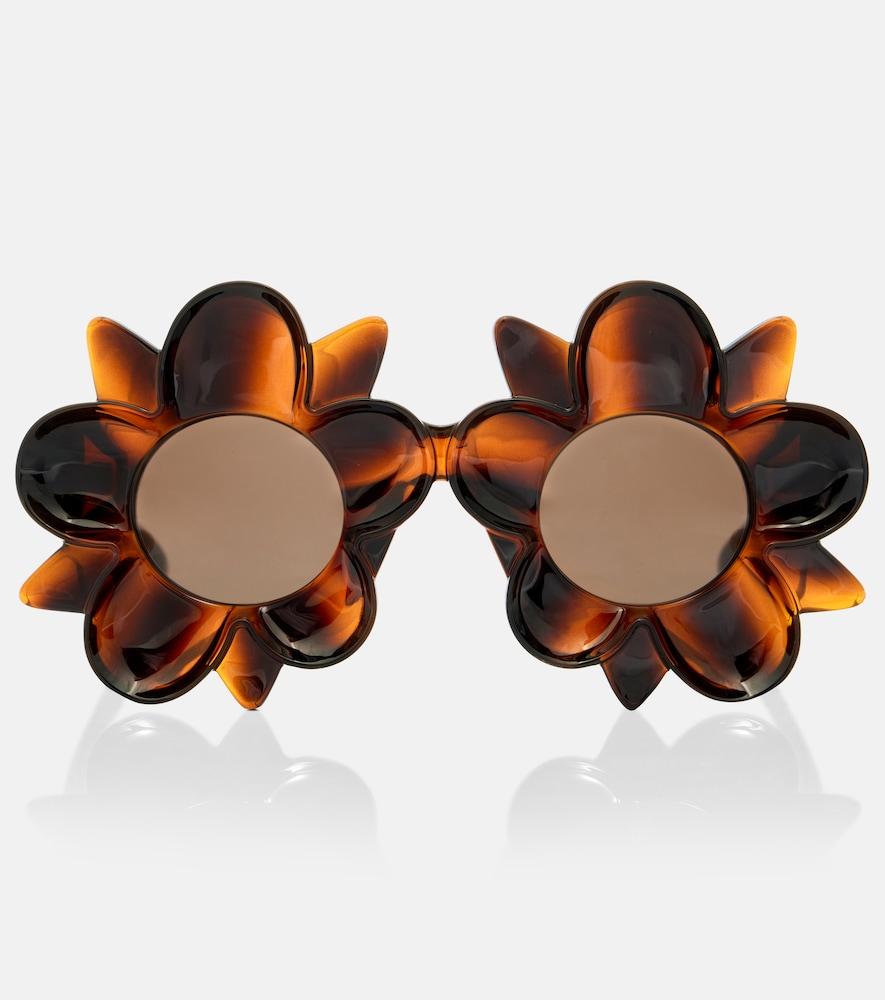 bottega veneta peggy flower round sunglasses
