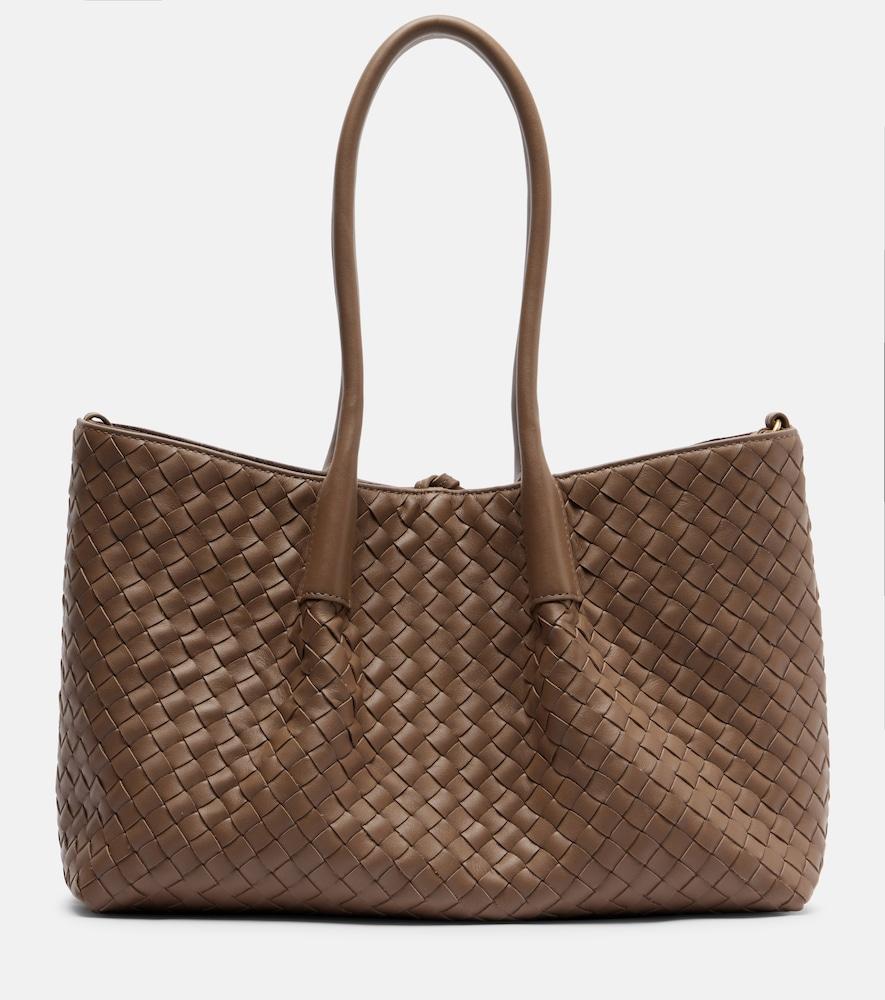 bottega veneta pinacoteca intrecciato leather tote bag