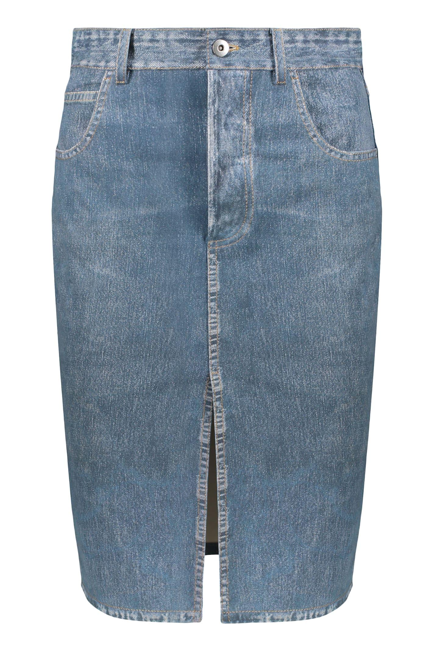 bottega veneta printed midi skirt