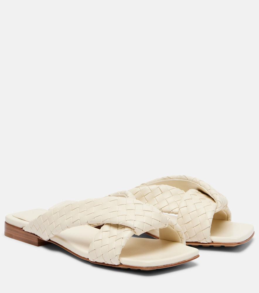 bottega veneta riva intrecciato leather sandals