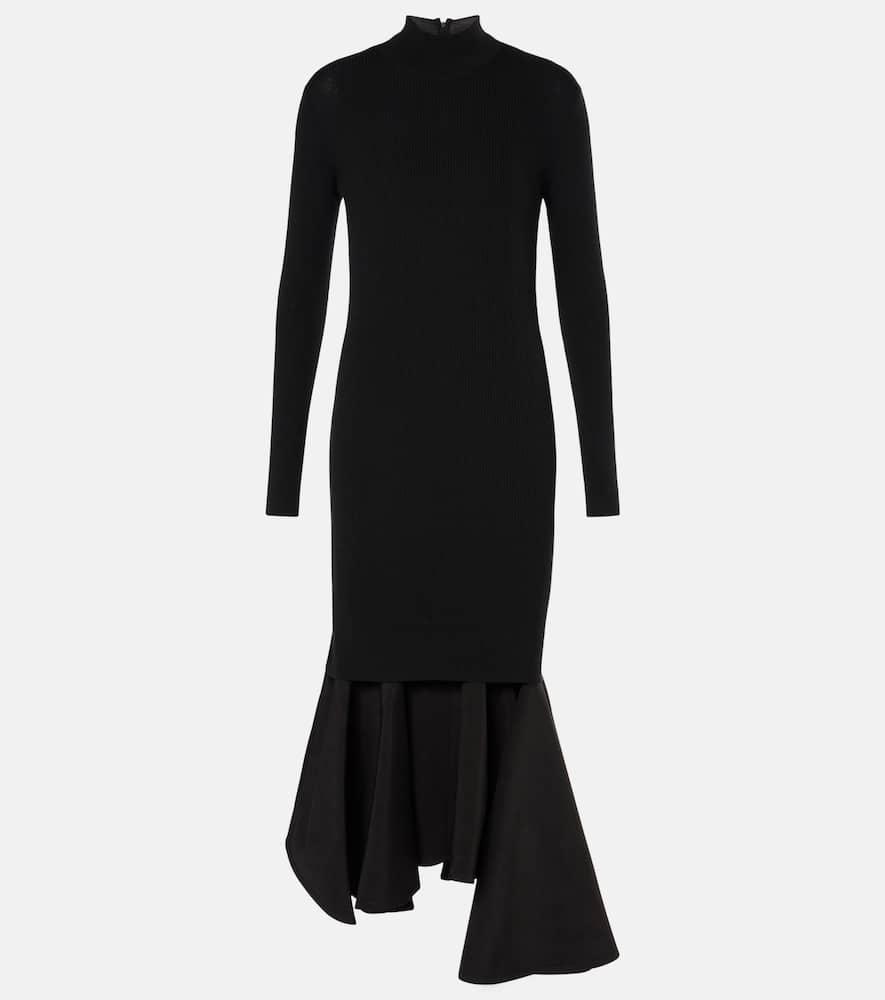 bottega veneta ruffled midi dress