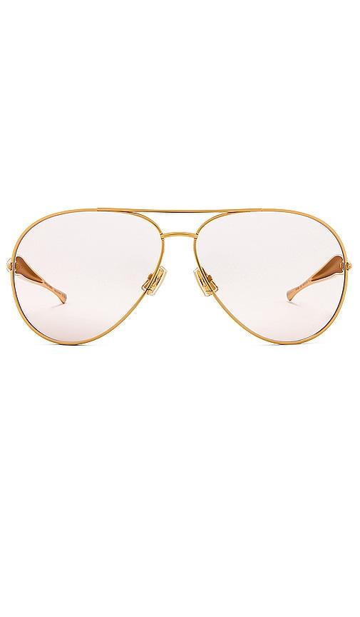 bottega veneta sardine aviator sunglasses in metallic gold.