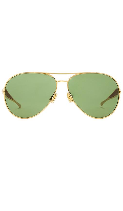 bottega veneta sardine pilot sunglasses in metallic gold.