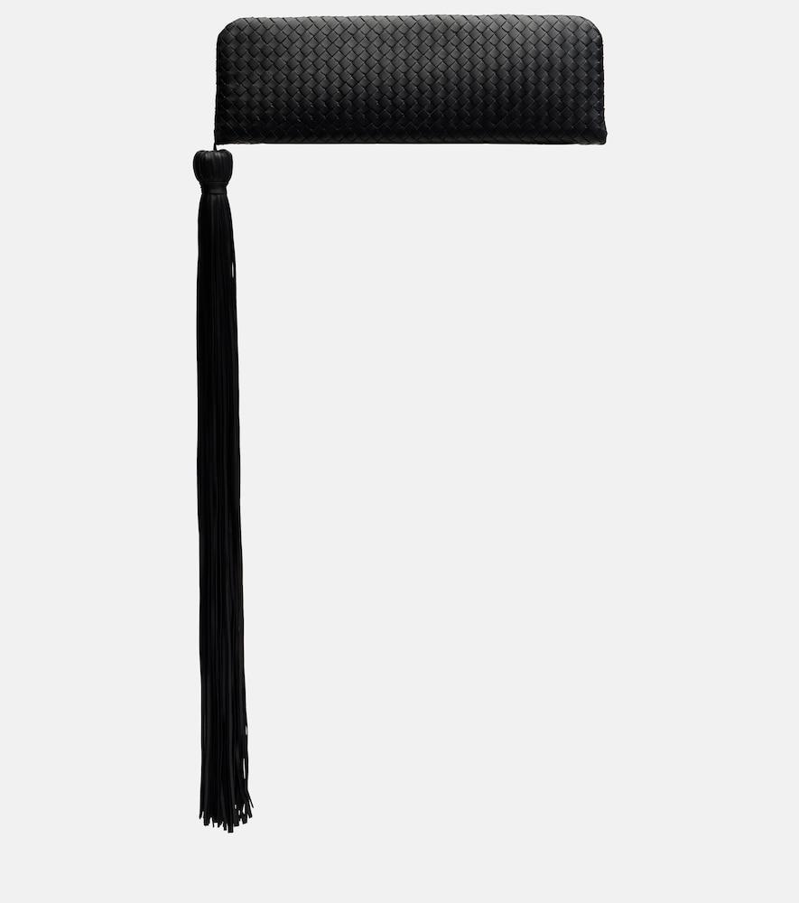 bottega veneta serata intrecciato leather clutch