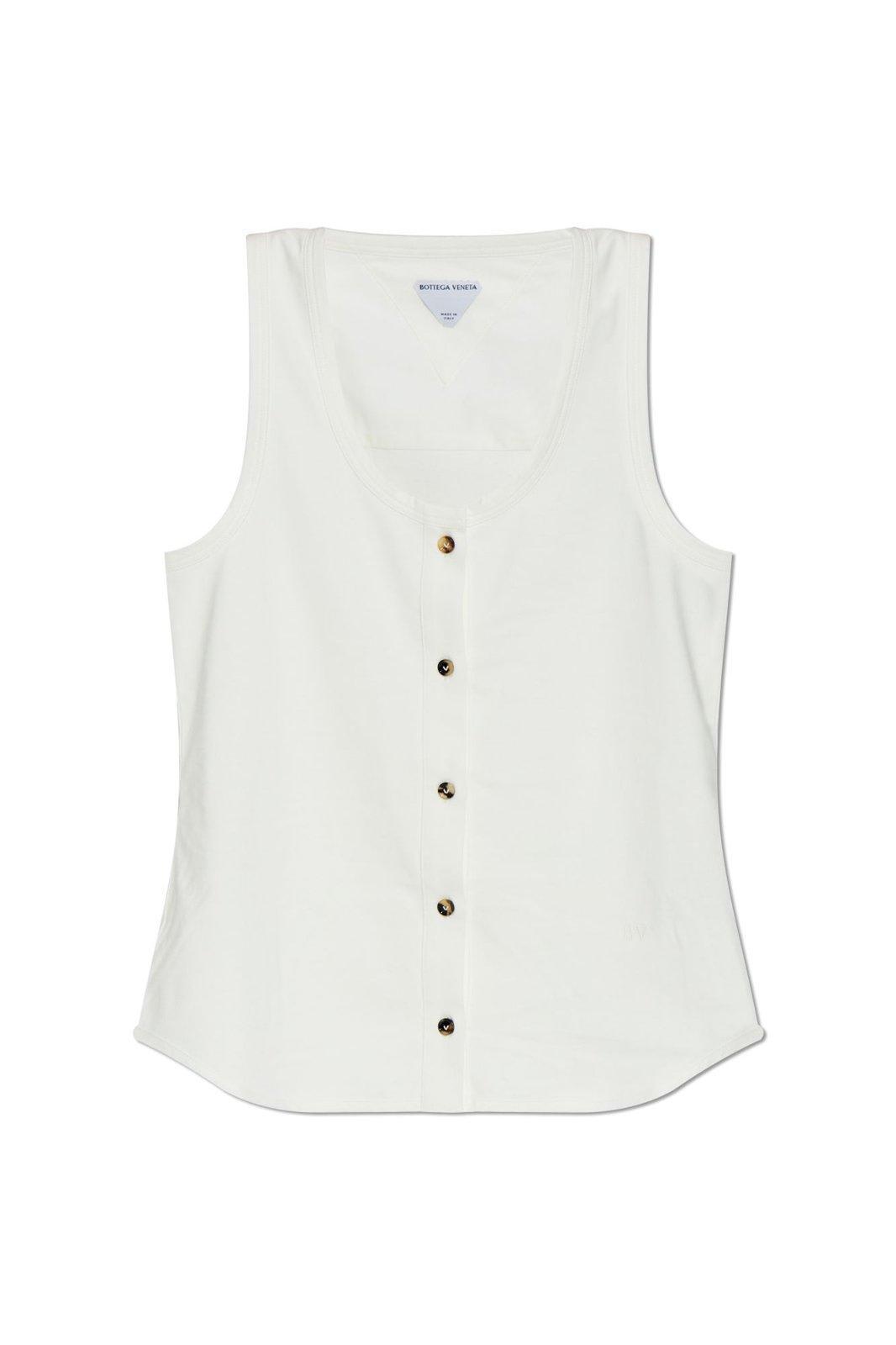 bottega veneta single breasted sleeveless top