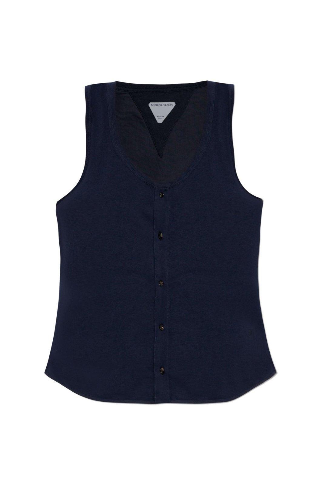 bottega veneta single breasted sleeveless top