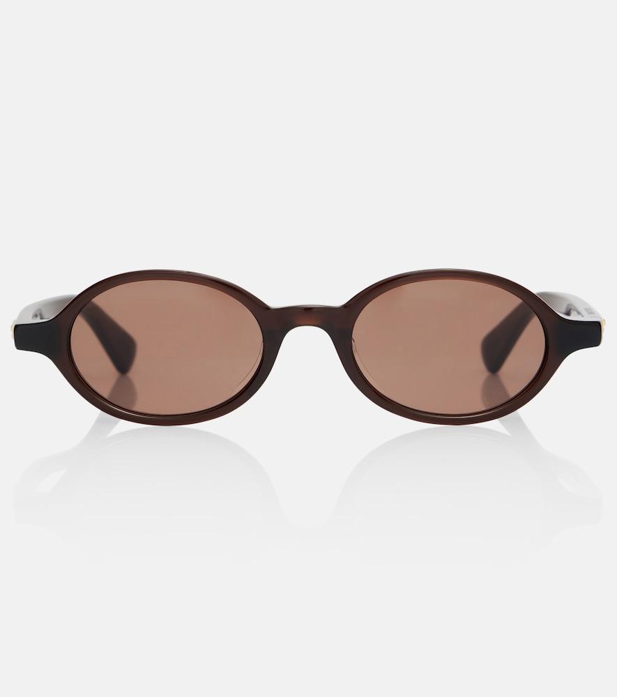 bottega veneta slim ribbon oval sunglasses