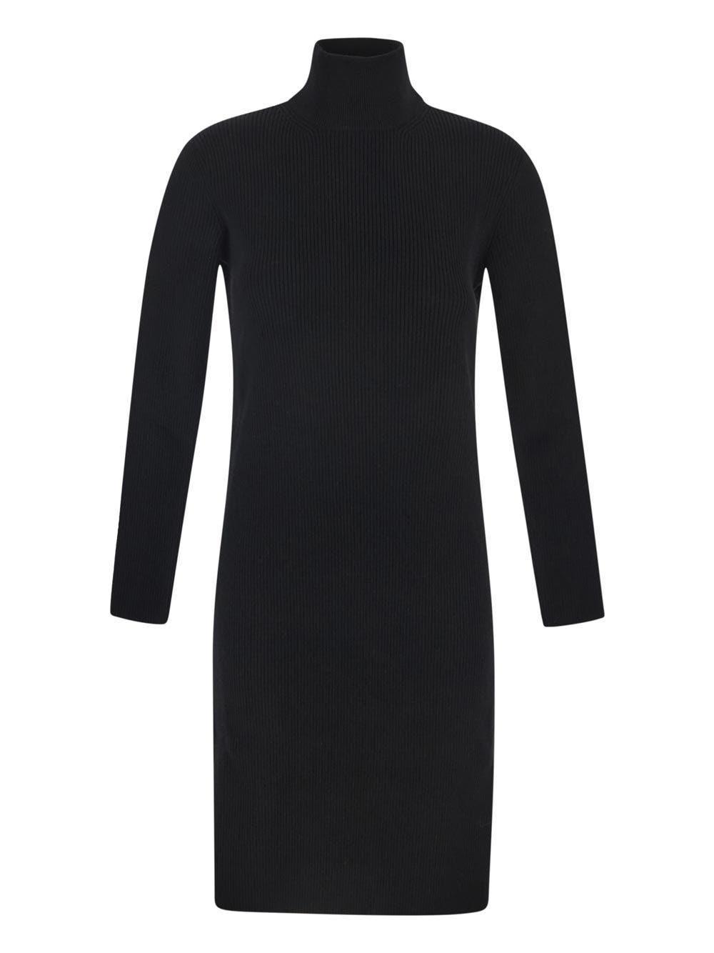 bottega veneta stretch wool ribbed dress