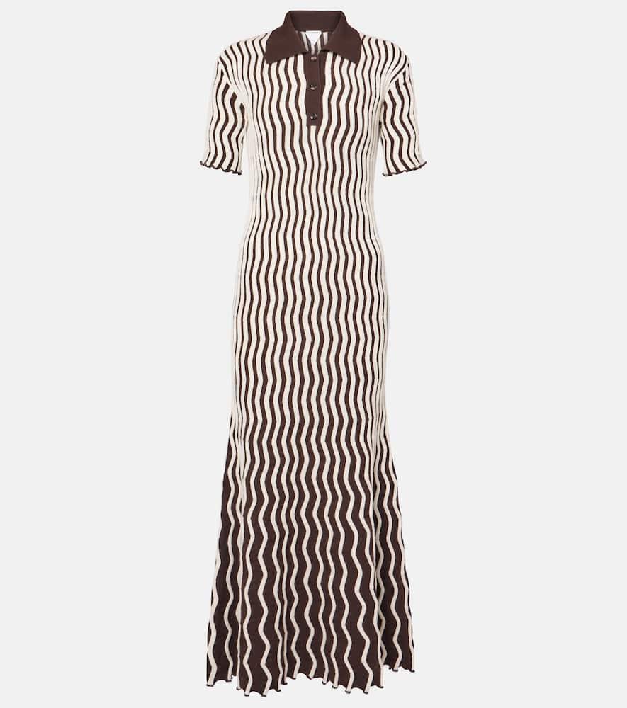 bottega veneta striped wool polo dress