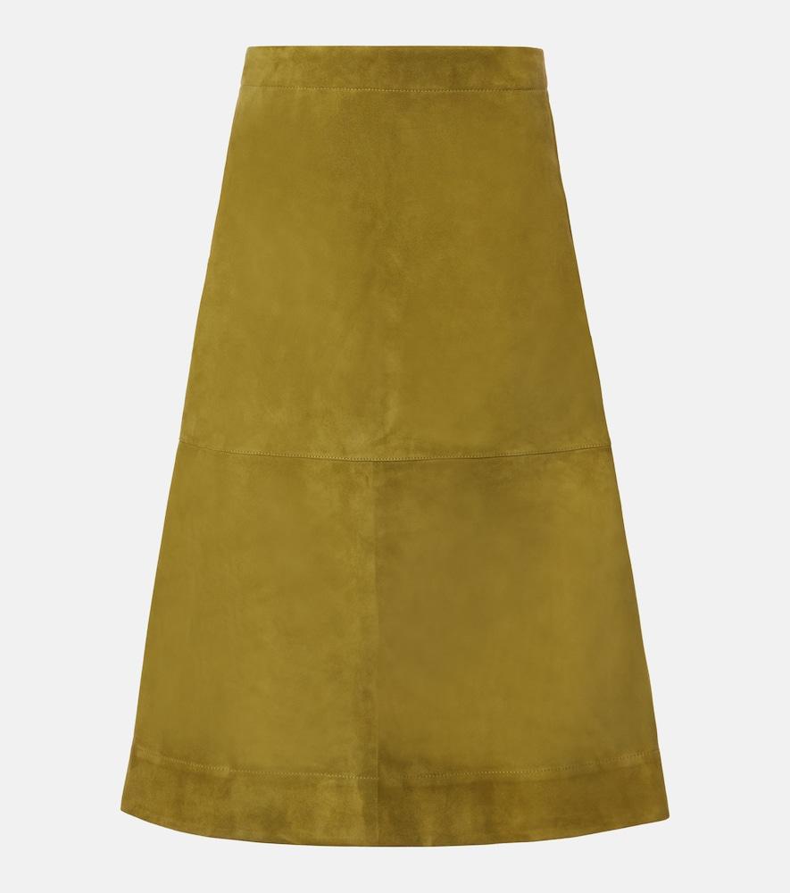 bottega veneta suede midi skirt