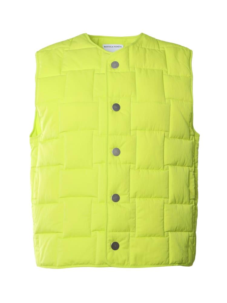 bottega veneta technical nylon vest with all-over woven pattern