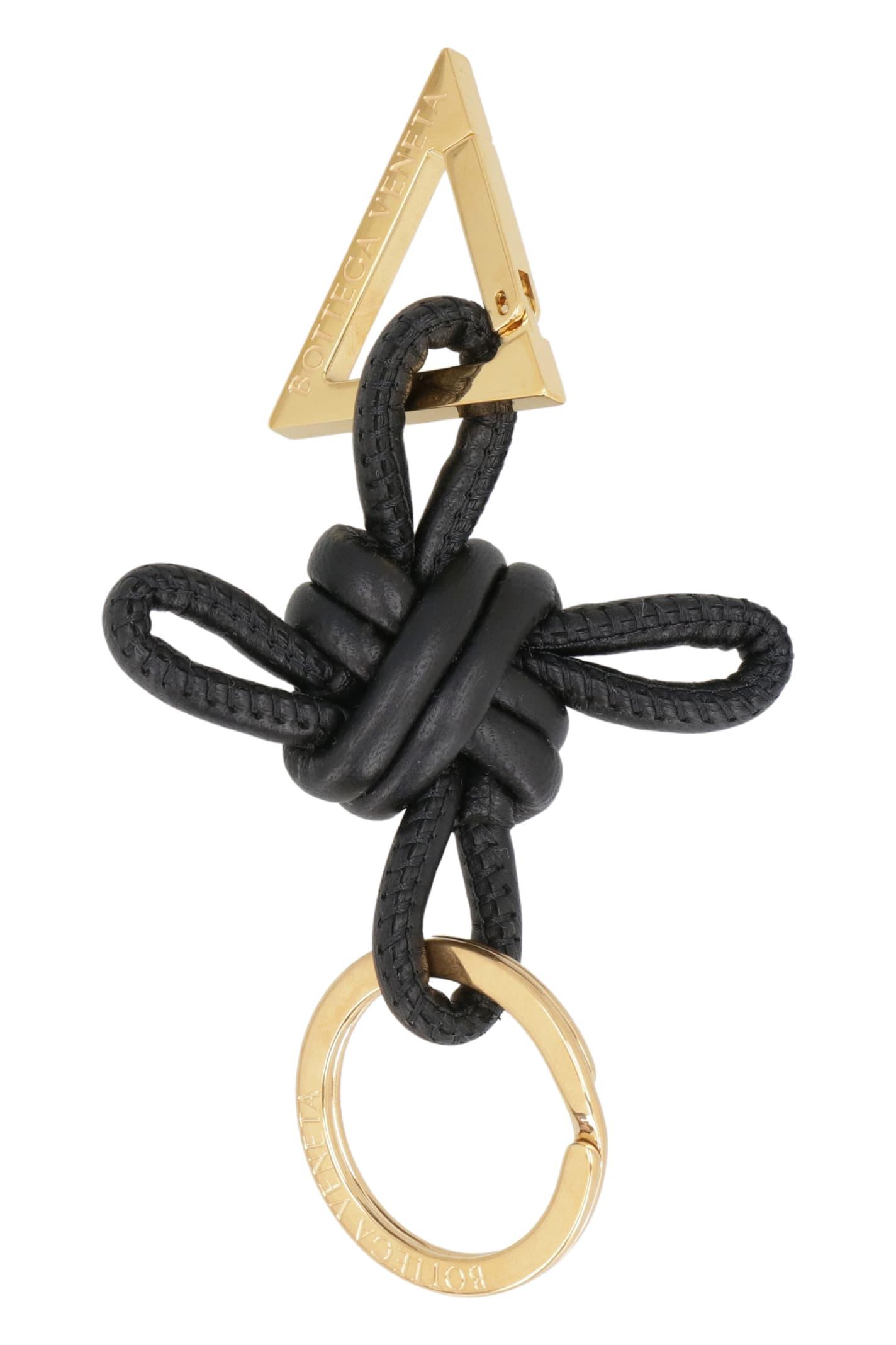 bottega veneta triangle leather keyring
