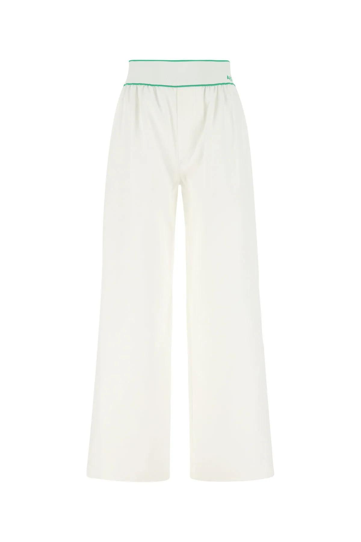 bottega veneta white cotton wide-leg pant
