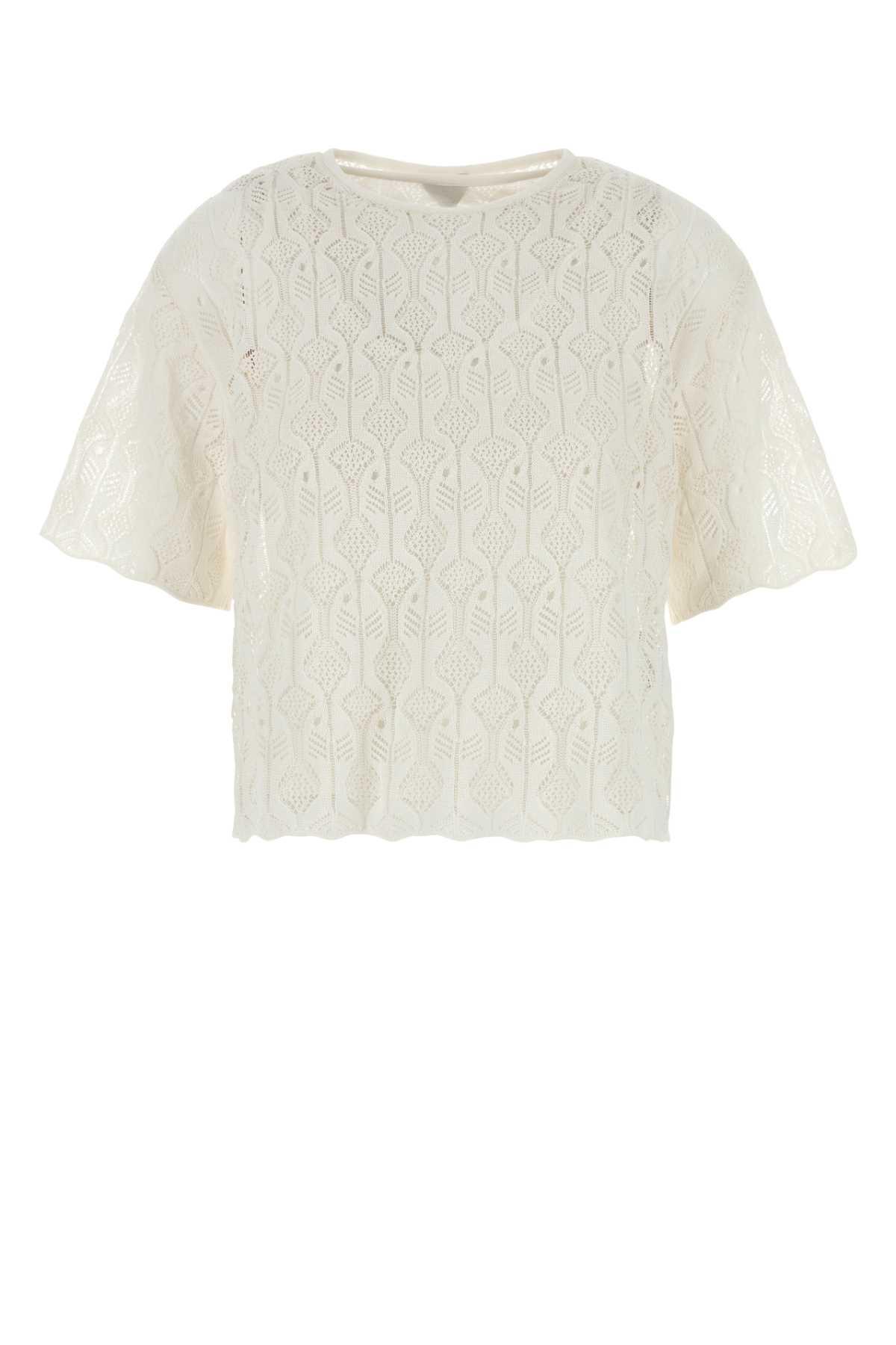 bottega veneta white lace fish top