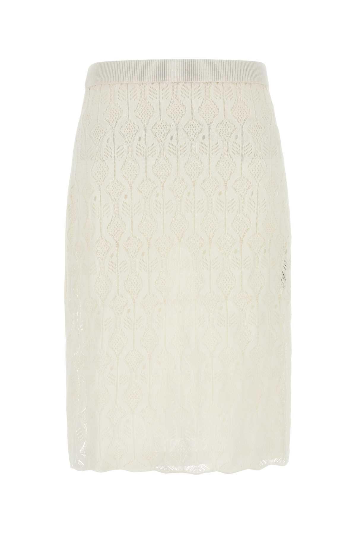 bottega veneta white lace skirt