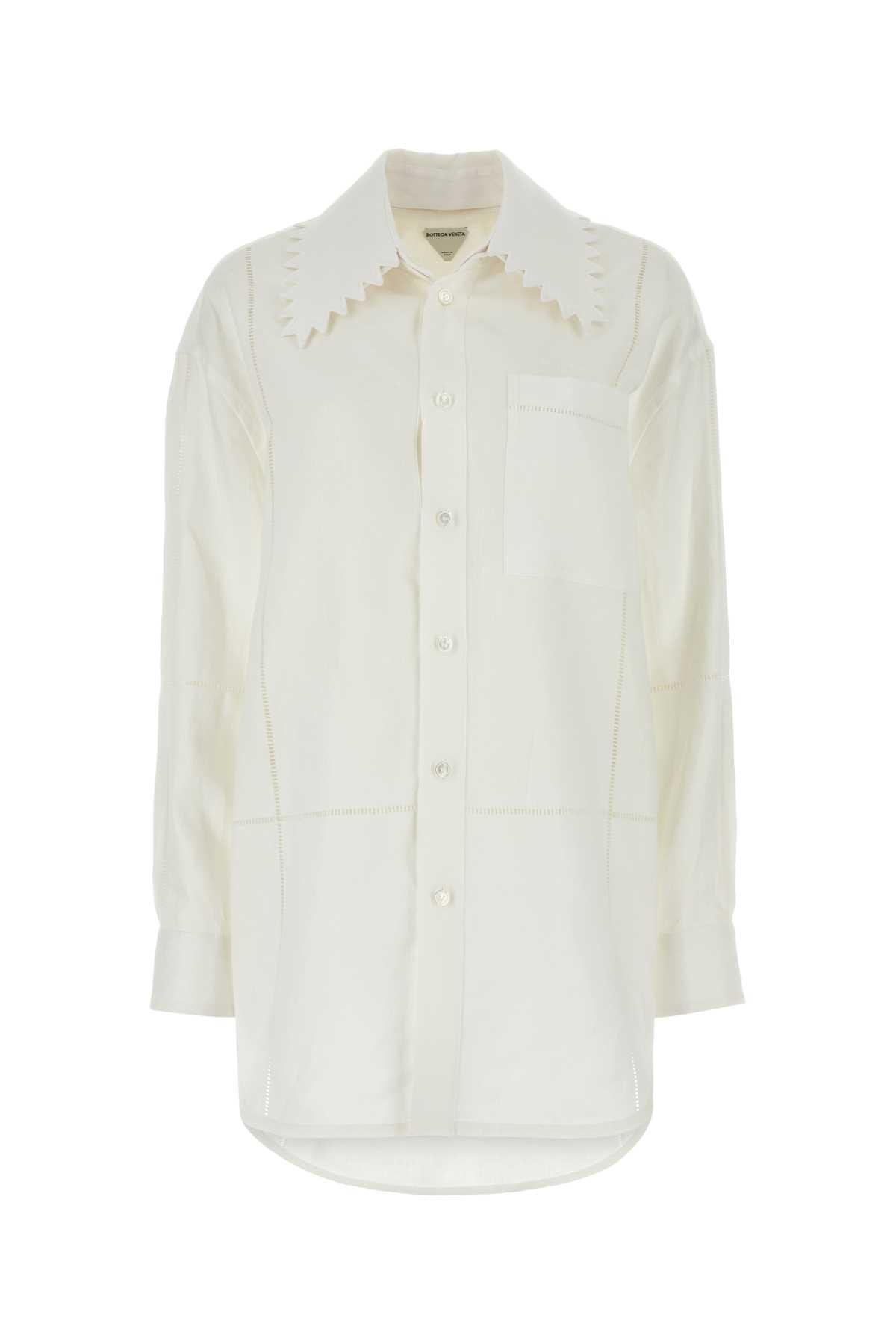 bottega veneta white linen shirt
