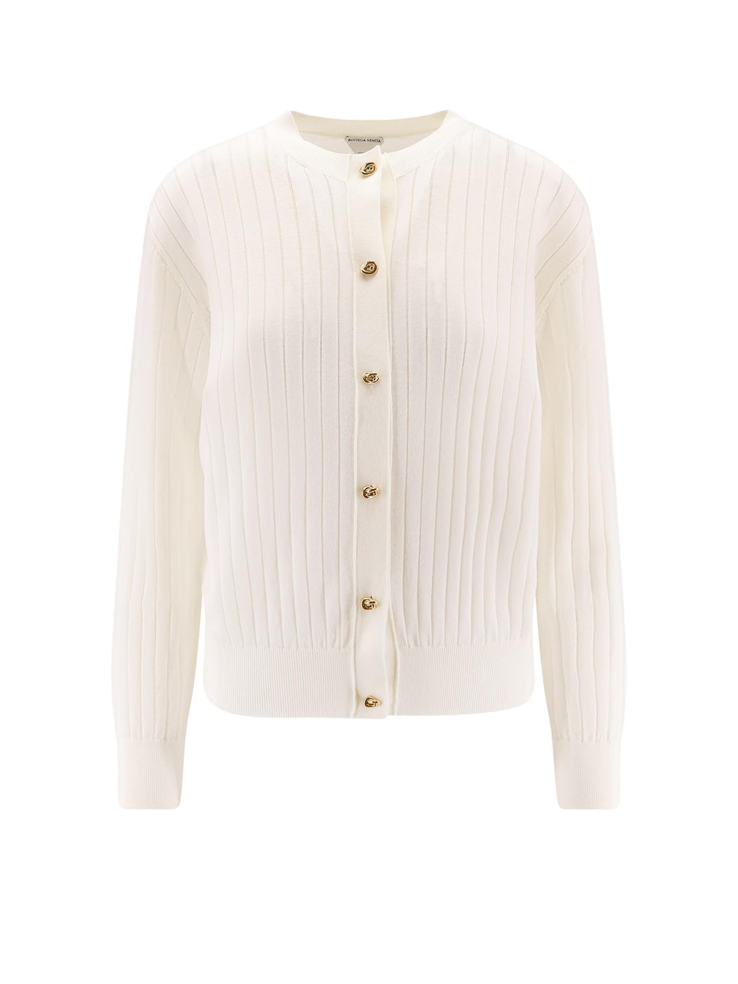 bottega veneta wool cardigan with knot buttons