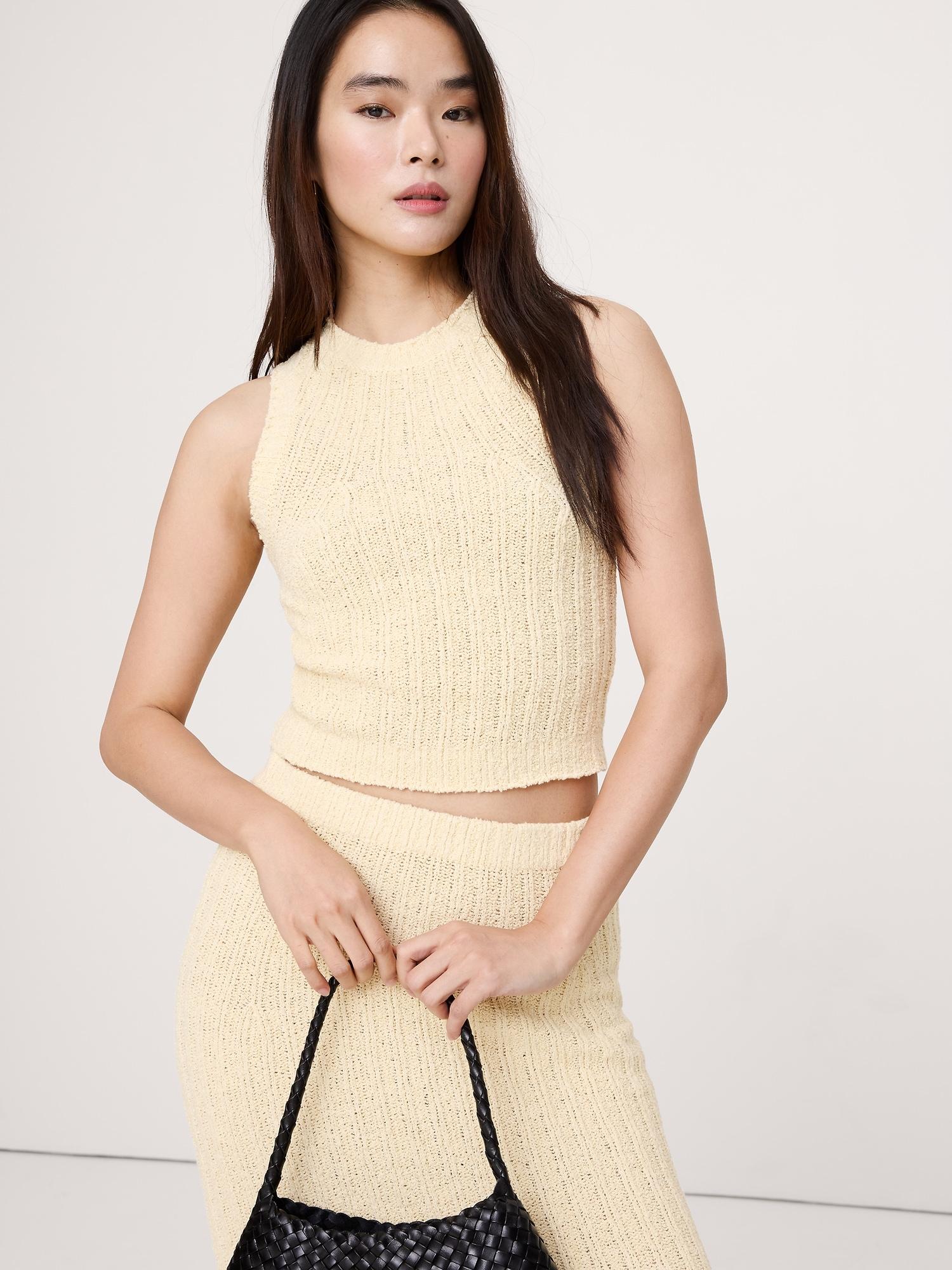 bouclé cotton sweater tank