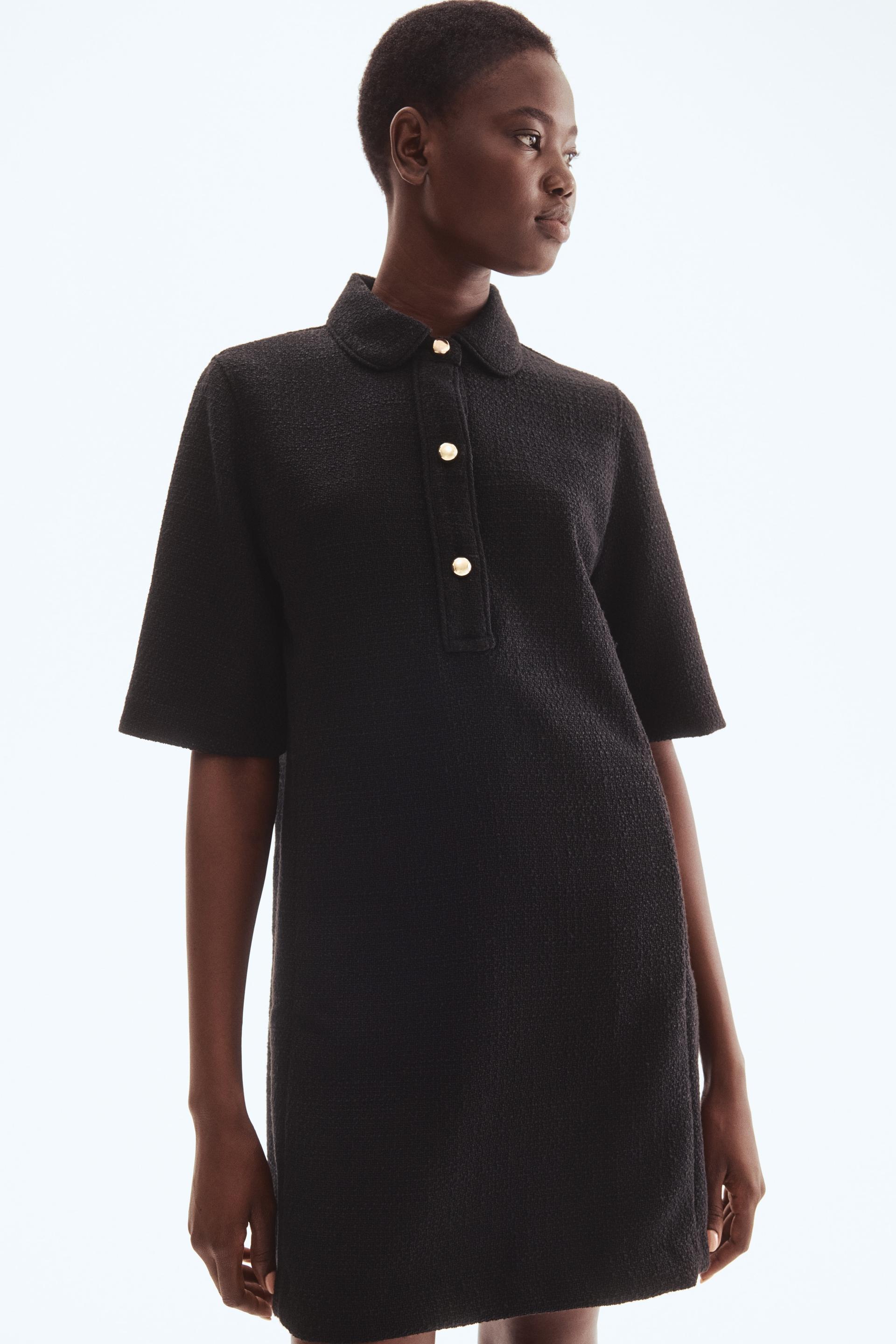 bouclé dress with collar