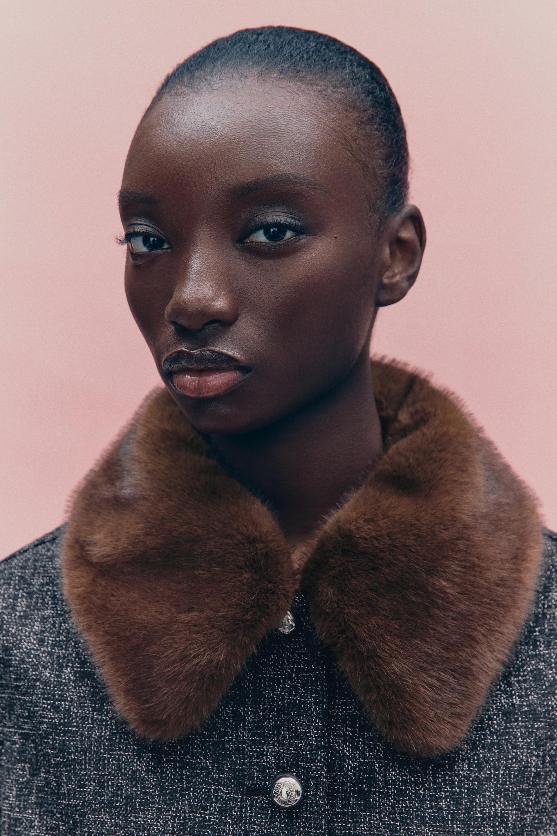 bouclé jacket with collar