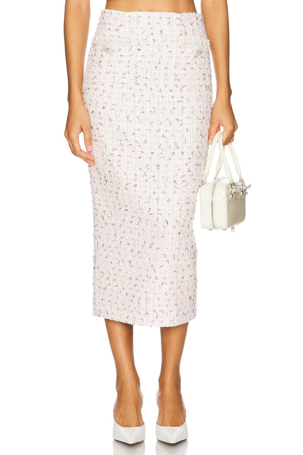 boucle pearl midi skirt
