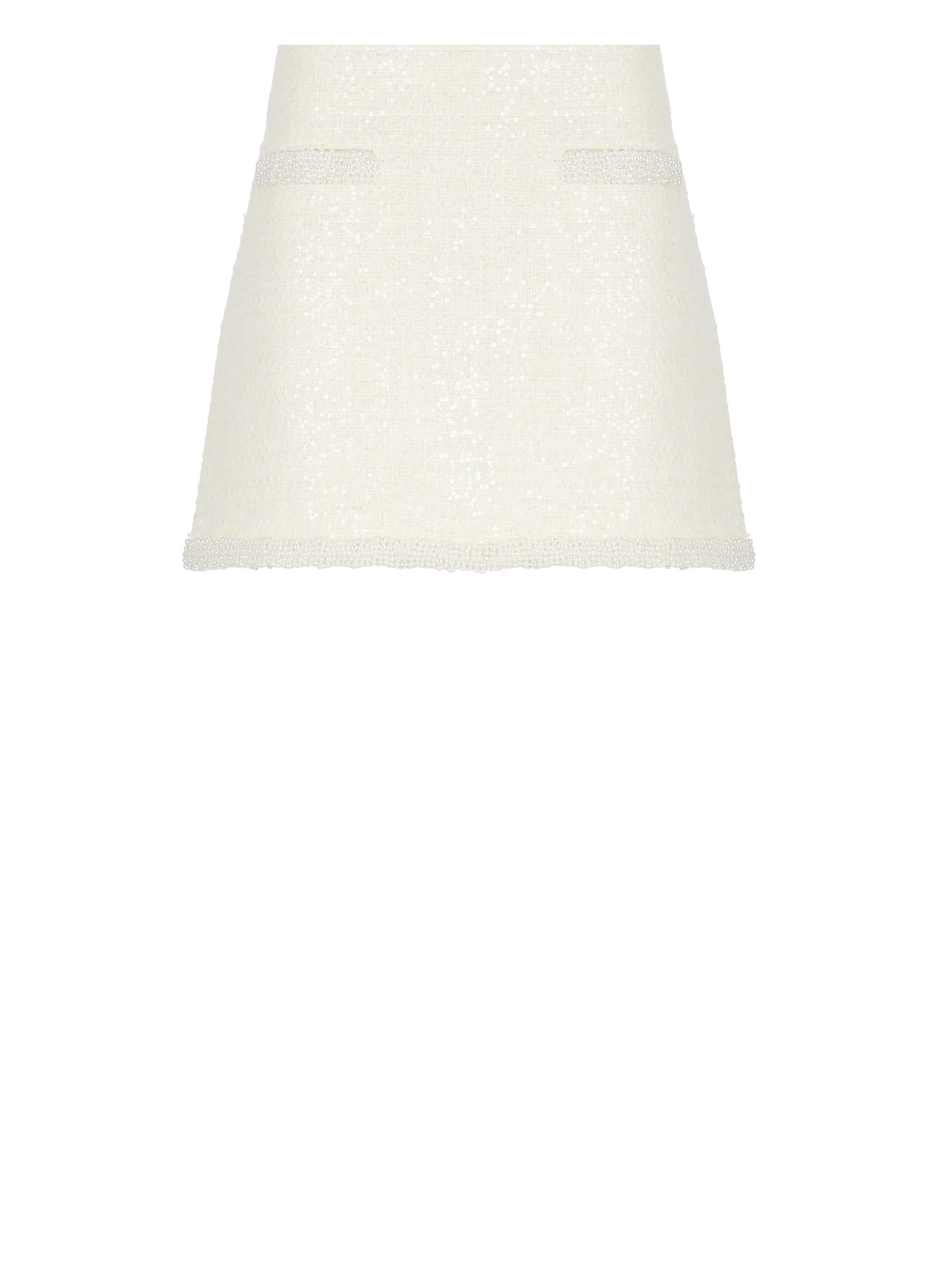 boucle pearl skirt