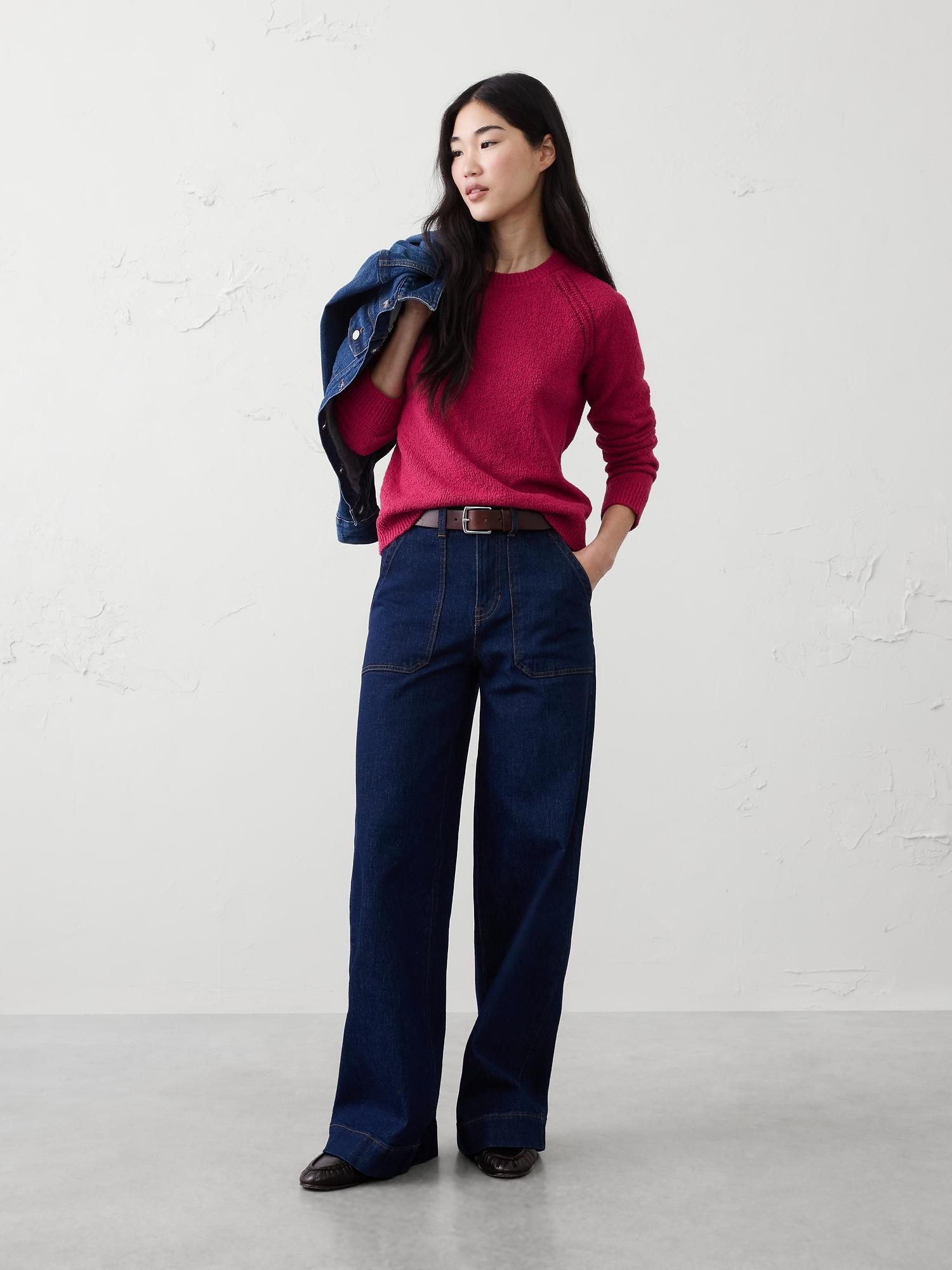 boucle raglan sweater